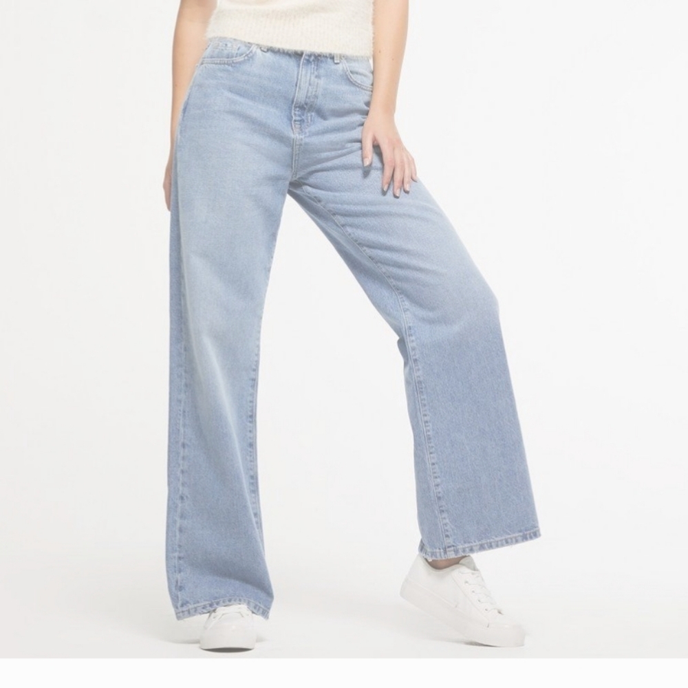 NWT New Look Blue High Waist Adalae Wide Leg Jeans sz 4 US (UK8)